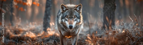 Wild Wolf in Forest - Stunning Wildlife Animal Photography Background