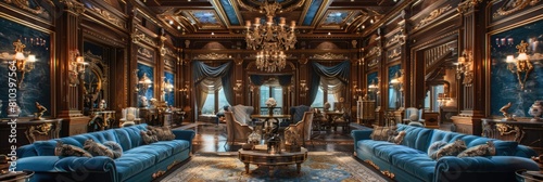 Grand Venetian salon with Renaissance-inspired elements