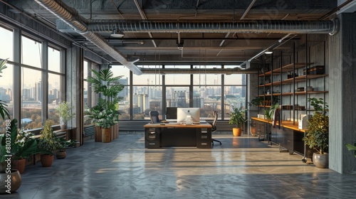 Industrial-style office