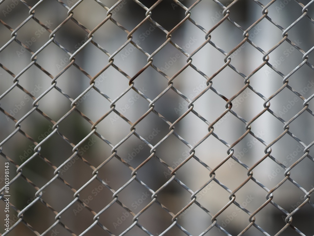 Fototapeta premium フェンスの金網のアップ