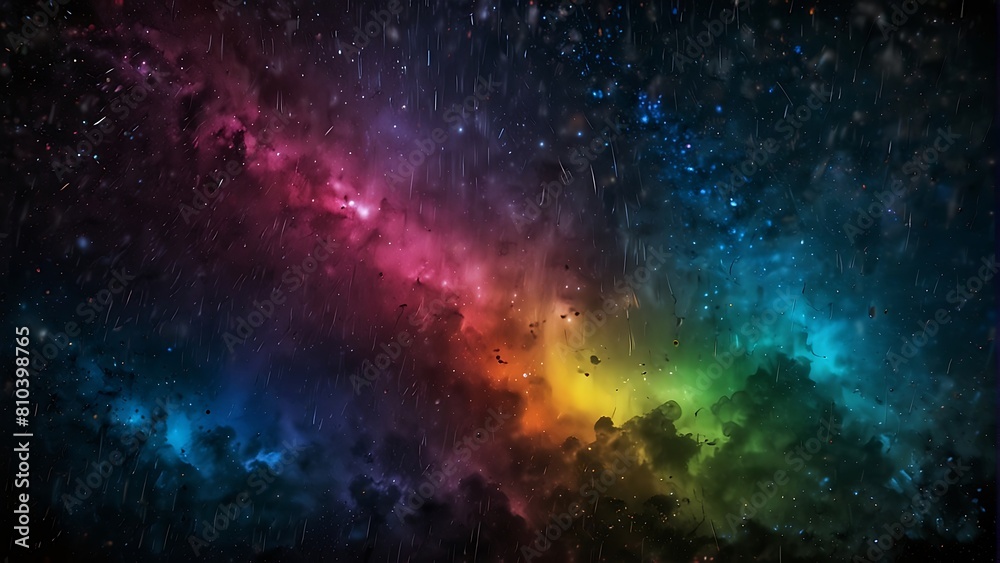 Abstract Starry night sky Cosmic Rain A Celestial Symphony