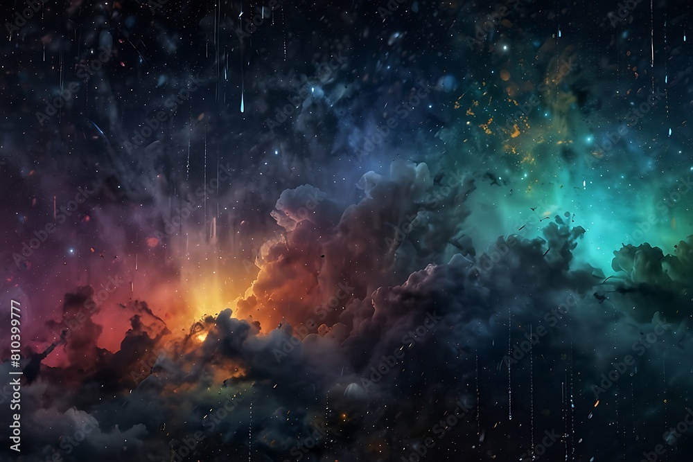 Abstract Starry night sky Cosmic Rain A Celestial Symphony