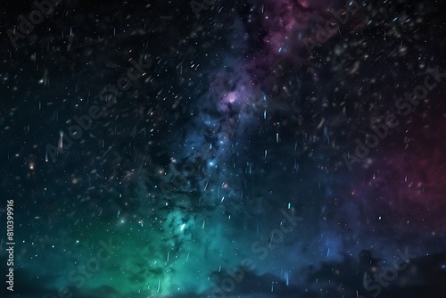 Abstract Starry night sky Cosmic Rain A Celestial Symphony © Dove