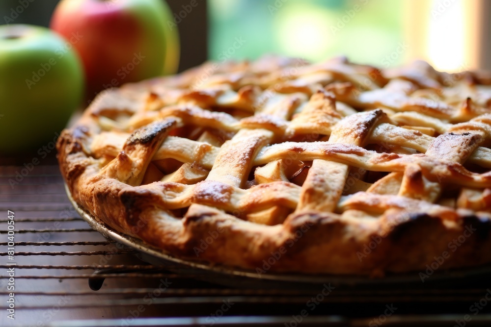 Homemade apple pie on a wooden table Homemade apple pie on a wooden table