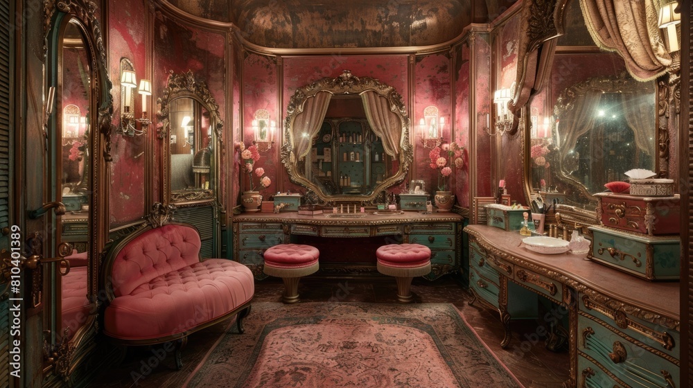 Vintage glamour vanity room