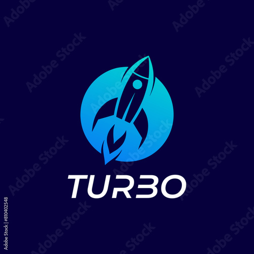 Rocket, Turbo logo design vector concept.