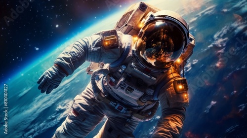astronaut floating in space photo