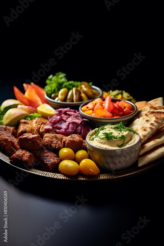 Assorted Middle Eastern Appetizers and Dips