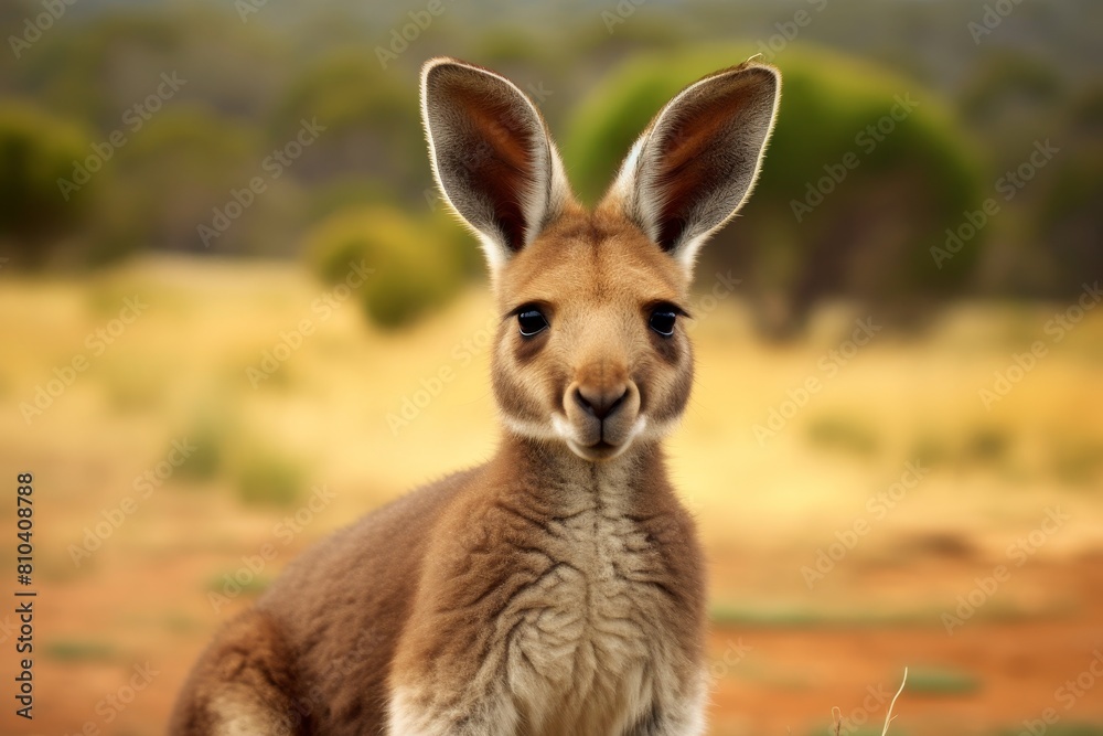 Curious kangaroo in natural habitat Curious kangaroo in natural habitat