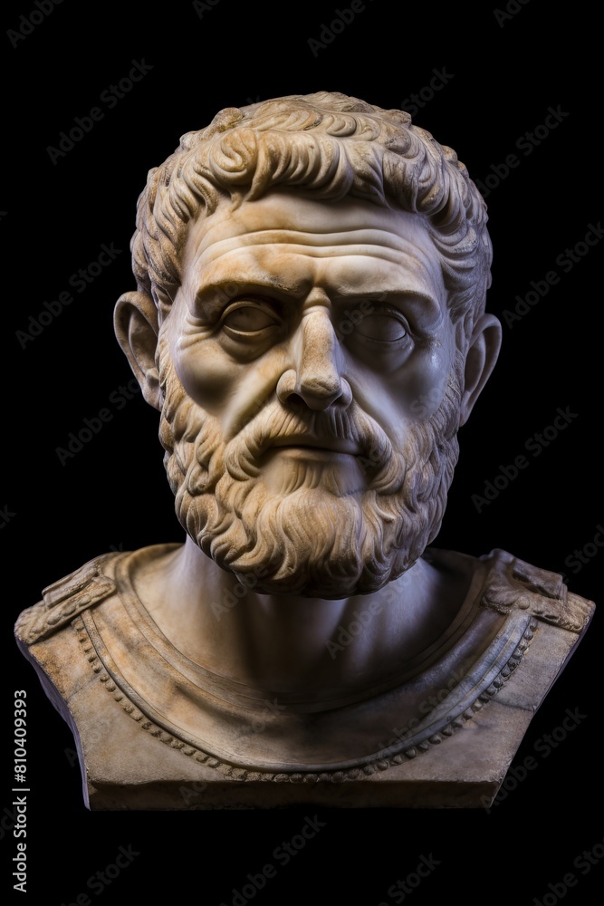 Detailed sculpture of an ancient philosopher