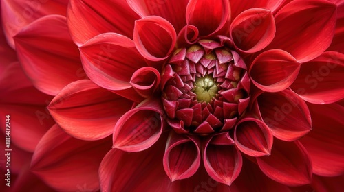 Vibrant Red Dahlia Close-Up - Stunning Macro Shot of a Beautiful Flower © hisilly