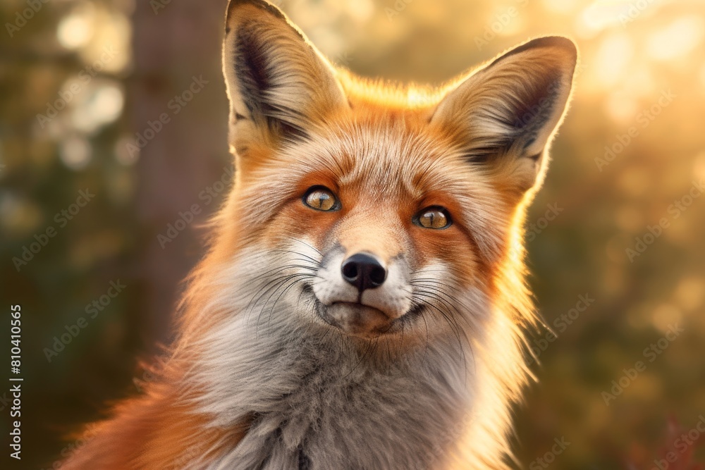 Closeup portrait of a curious red fox in nature Closeup portrait of a curious red fox in nature