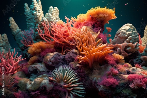 Wallpaper Mural Vibrant underwater coral reef scene Torontodigital.ca