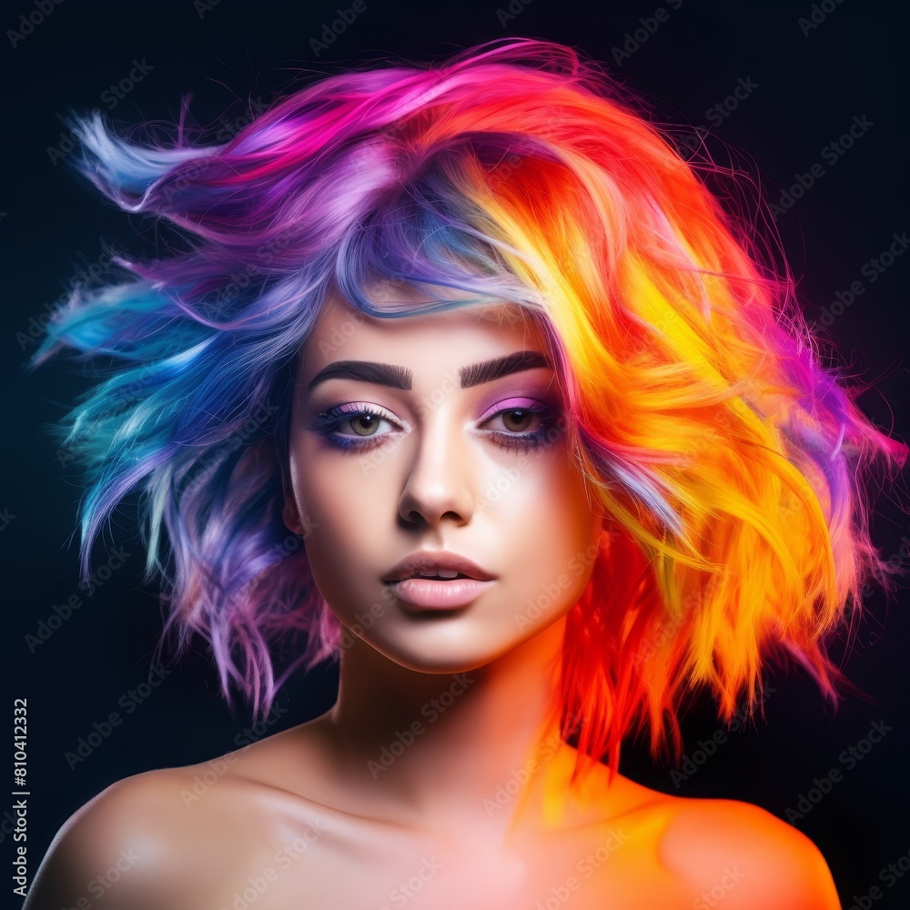 Vibrant hair colors and dramatic makeup