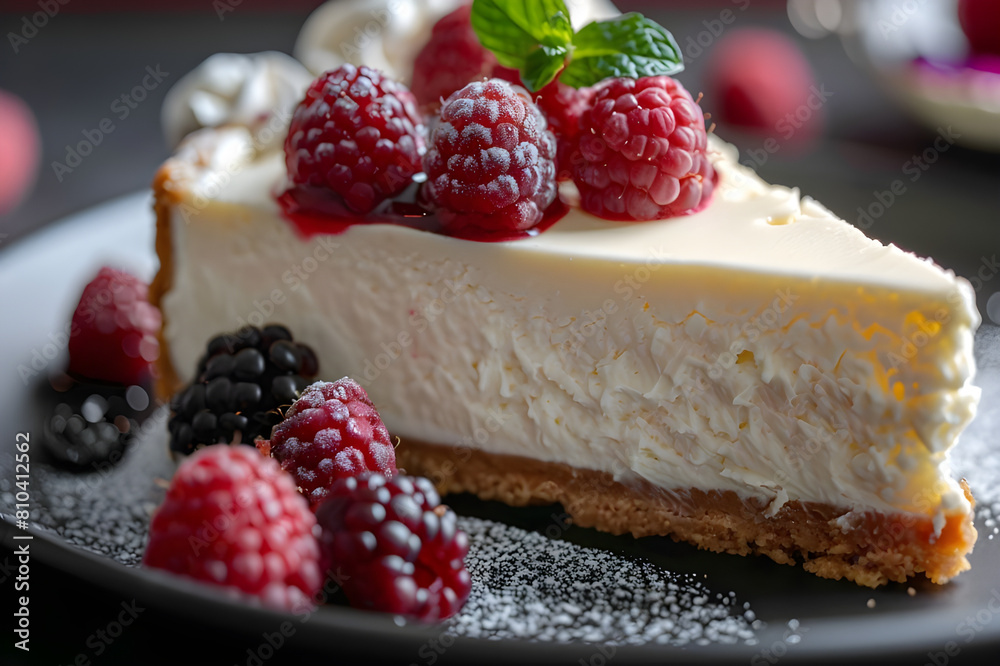 Decadent Delight: Close-Up of Luxurious Cheesecake Decadent Delight: Close-Up of Luxurious Cheesecake