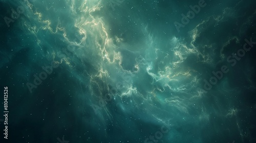 Inside the Nebula  Teal and Green Cosmic Wonders