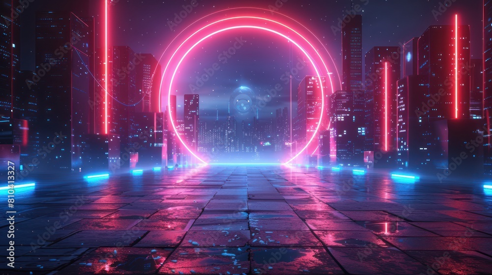 Continuous Feedback Loop - Neon Retro Sci-Fi Cinematic Background