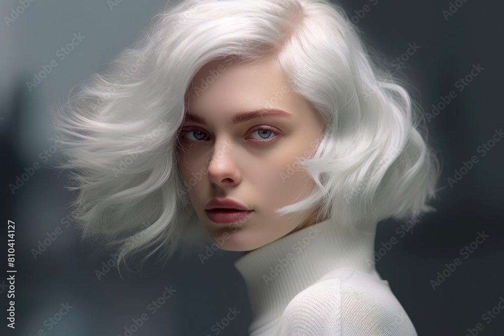 Striking portrait of a woman with platinum blonde hair Striking portrait of a woman with platinum blonde hair