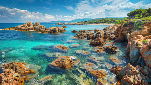 rocky seaside of the Mediterranean coast in good weather