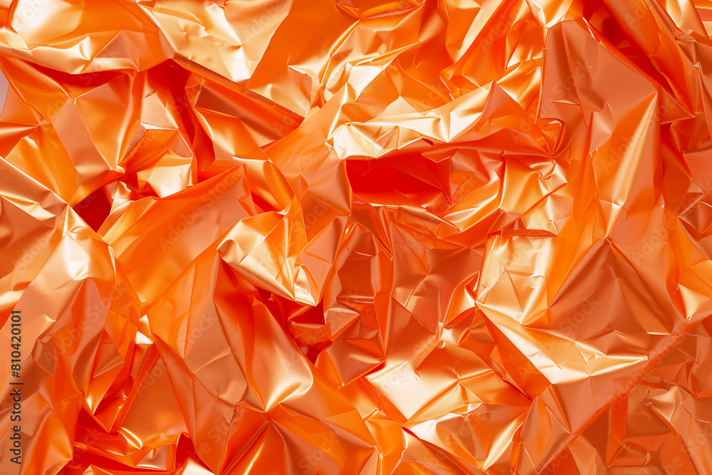 Crumpled metallic orange paper texture Crumpled metallic orange paper texture