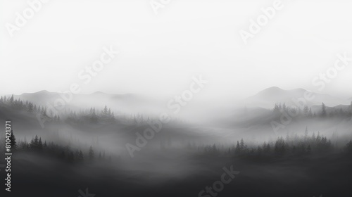 greyscale of mist and fog effect, background is black generative ai