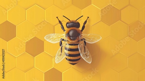 Create a logo for a beekeeping company. The logo should be simple, modern, and incorporate a bee. © Anapus