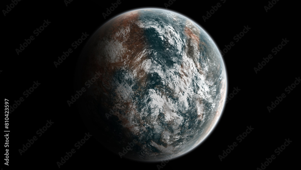 Blue earth-like rocky exoplanets design, mysterious alien planets in outer space, space background for pc, desktop planet wallpaper, celestials design for projects, 3d illustration Blue earth-like rocky exoplanets design, mysterious alien planets in outer space, space background for pc, desktop planet wallpaper, celestials design for projects, 3d illustration