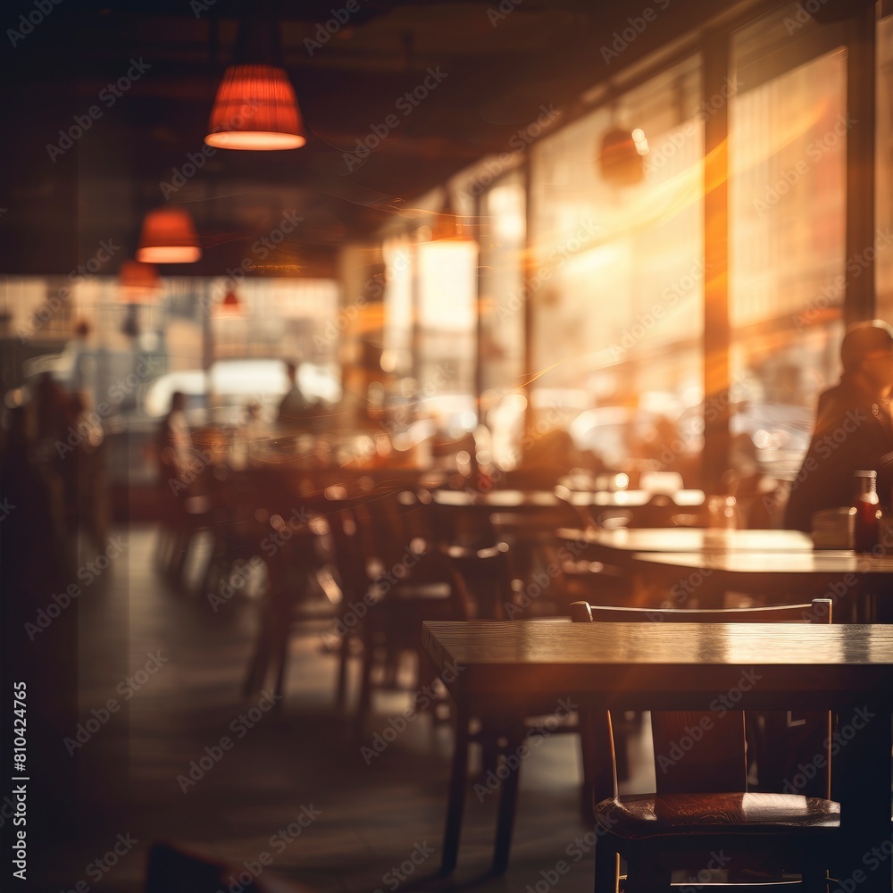 lens glare blurry restaurant background generative ai