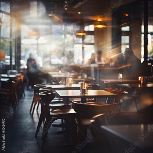 lens glare blurry restaurant background generative ai