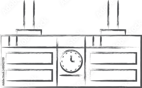 駅関連の筆書きイラスト　電子掲示板