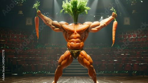The carrot man is here to remind you that carrots are good for you. photo