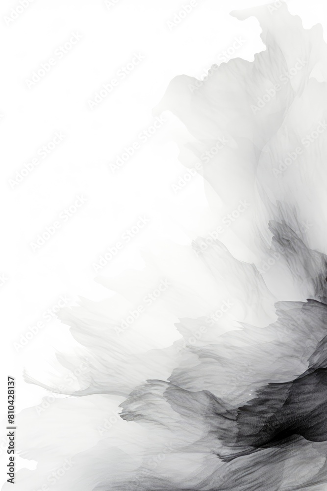 Obraz premium Ink and wash background image black and white, wind blown,generative ai
