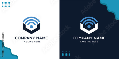 creative wireless and wifi logo or wi-fi icon sign for remote internet access, design inspiration, vector