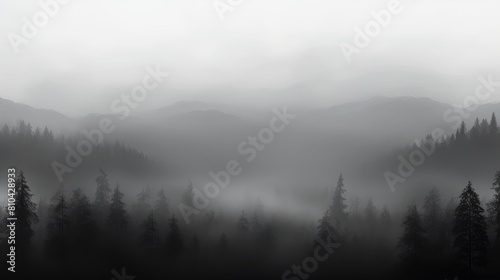 greyscale of mist and fog effect  background is black generative ai