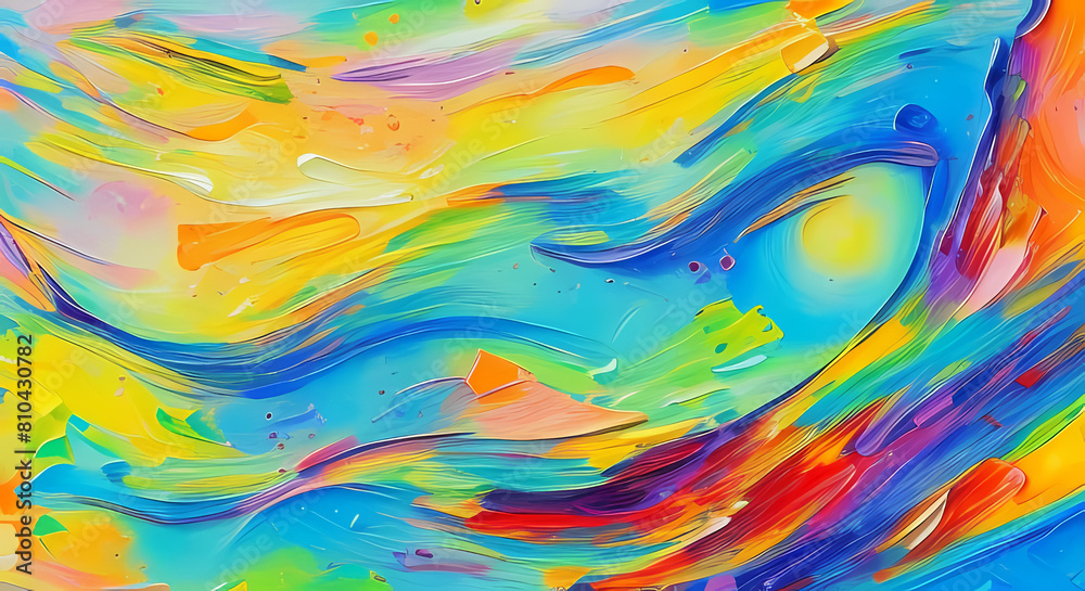Oil Painting with a colorful abstract theme Oil Painting with a colorful abstract theme