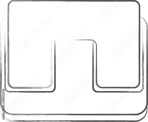 文房具関連の筆書きイラスト　穴あけパンチ