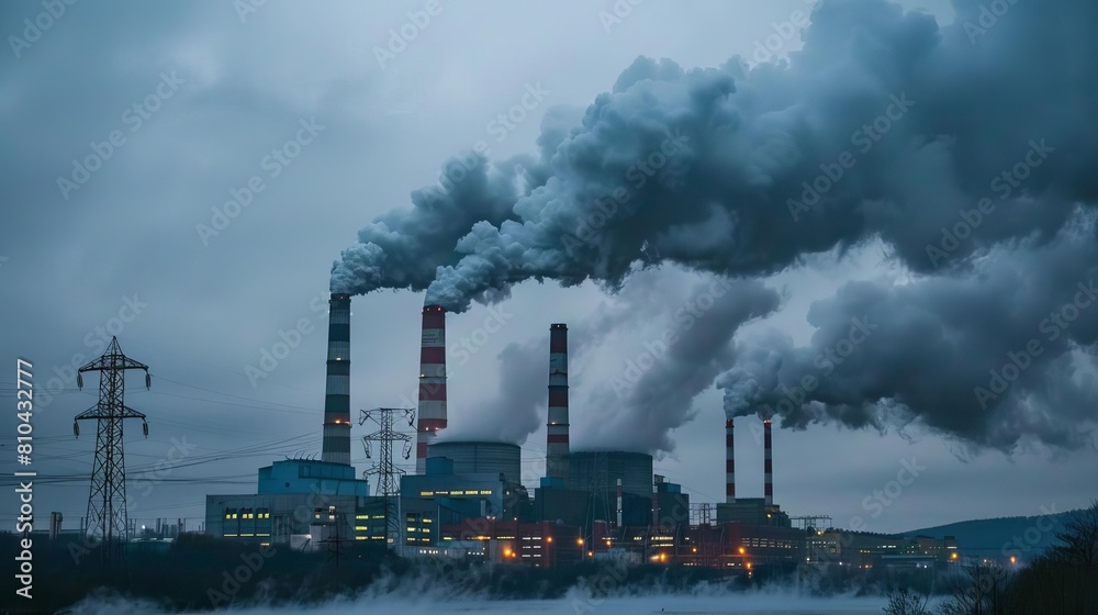 Air pollution from a coal power plant
