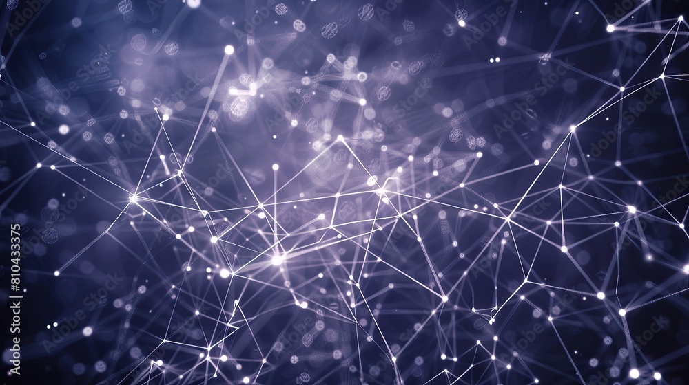 A network of thin silver-white lines connecting small bright points on a deep dark indigo background forming a galaxy-like plexus structure with a clear unobstructed area for text A network of thin silver-white lines connecting small bright points on a deep dark indigo background forming a galaxy-like plexus structure with a clear unobstructed area for text