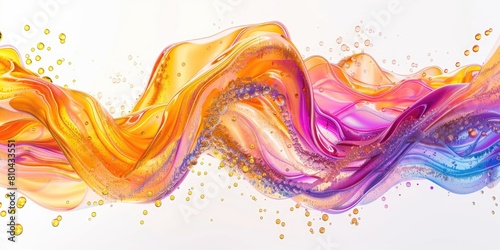 3d rendered colorful wave of colorful elements