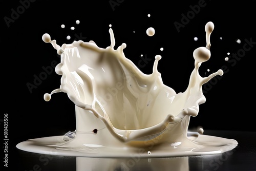 a Splashing milk black isolated