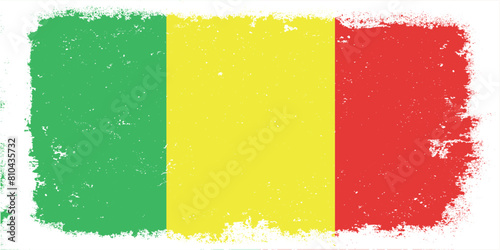 Flat design grunge Mali flag background