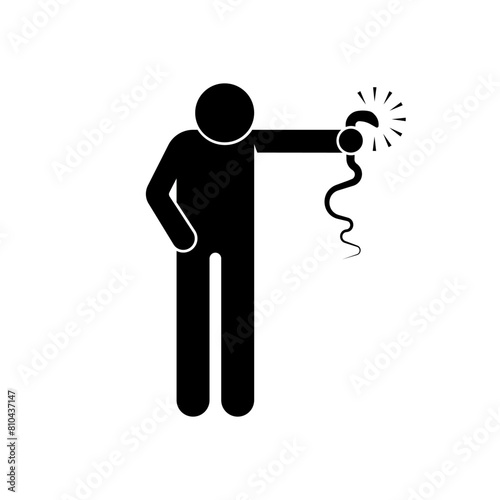 Under Control Icon. Zoo Keeper. Animal Guardian, Special Skill. Fire Dept,  Wild Animal Taming Ability - Vector. 