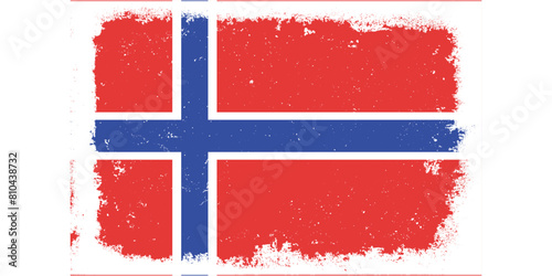 Flat design grunge Norway flag background