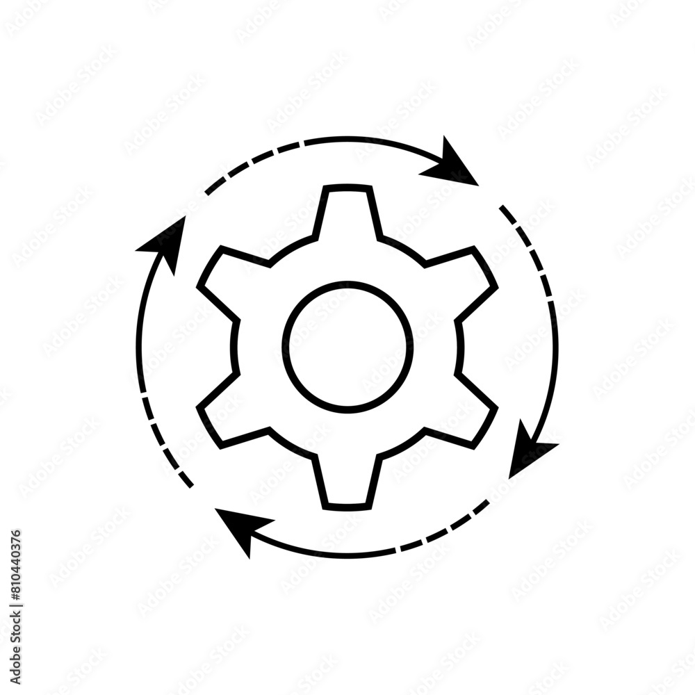 Operation Icon. Cogwheel Rotation. Operate, Works. Mechanics Symbol - Vector. Operation Icon. Cogwheel Rotation. Operate, Works. Mechanics Symbol - Vector.