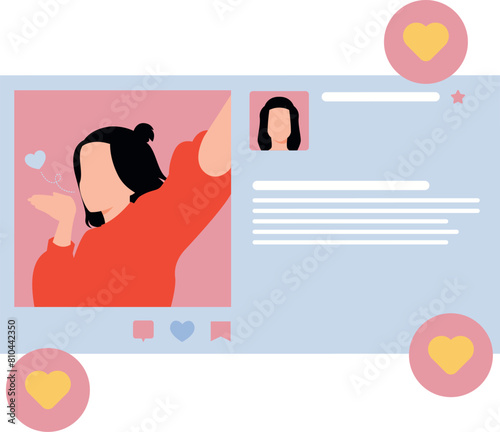 The girl is getting likes on social media.