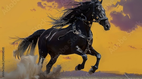 Powerful Stallion in Dusty Sunset 