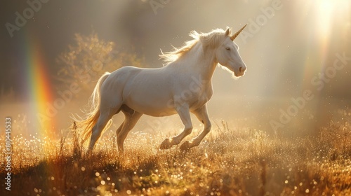 A unicorn is a legendary creature that has been described since antiquity as a beast with a single  spiraling horn projecting from its forehead.