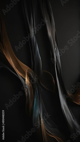 Abstract motion contrmporary bold gaudy texture effect on black backdrop photo