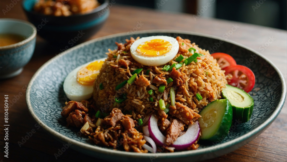 Indonesian style fried rice with beef Indonesian style fried rice with beef
