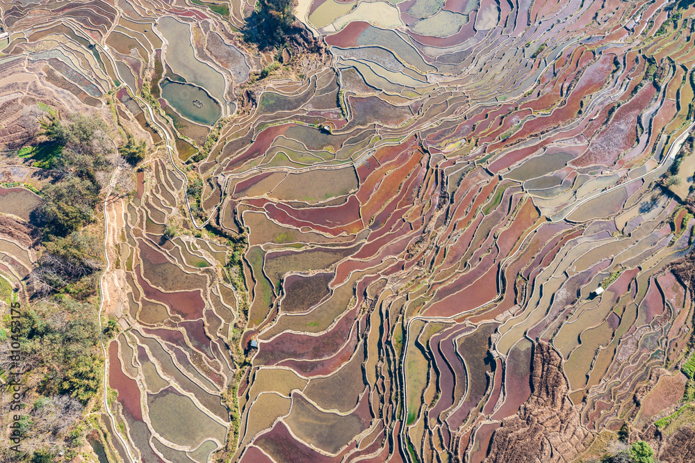 Aerial photography of terraced fields in Yuanyang, Yunnan Aerial photography of terraced fields in Yuanyang, Yunnan